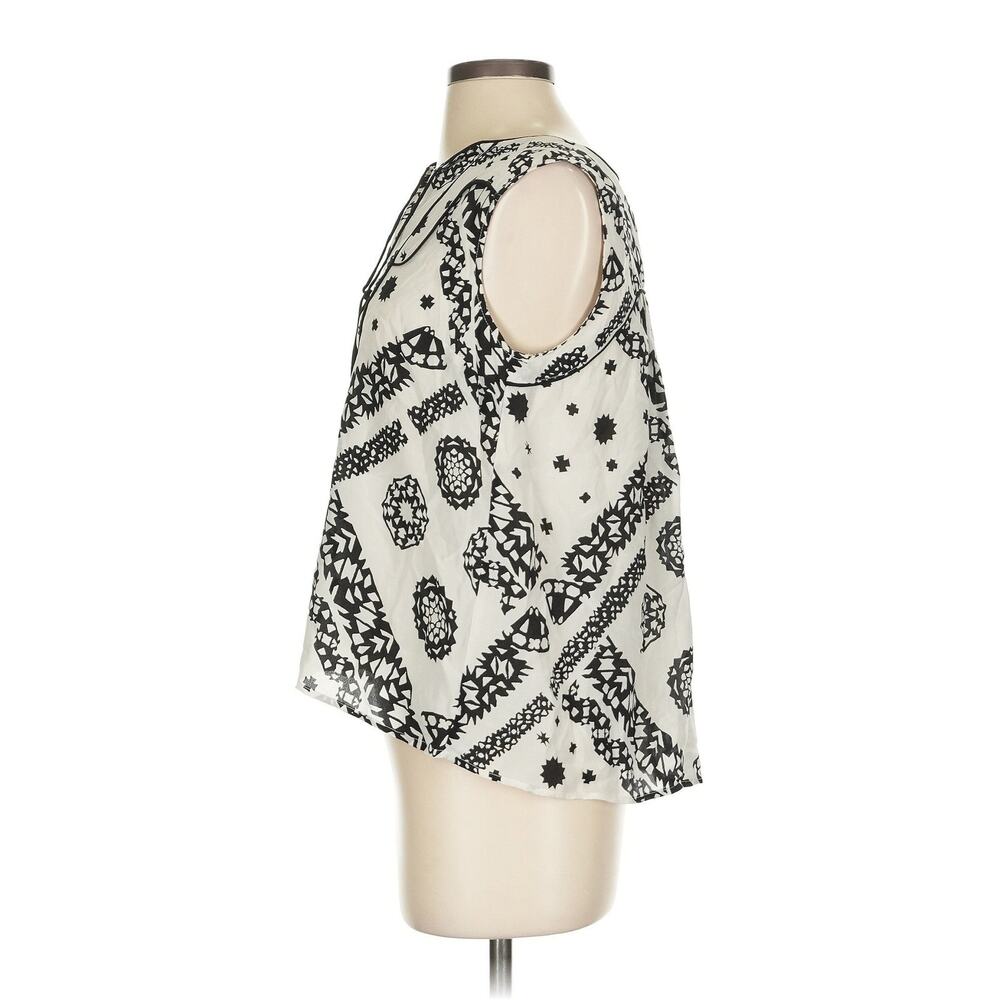 Anthropologie Sleeveless Silk Top White - 2 Petite - Picture 4 of 4